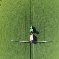 Ariel shot of boom spray