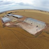 Ariel shot of sheds